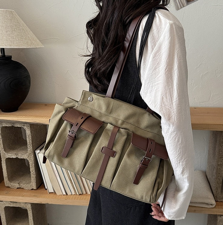 Archive Canvas Tote - Olive Green