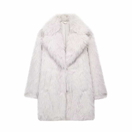 Arctic Whisper Long Fur Coat - Blanc White