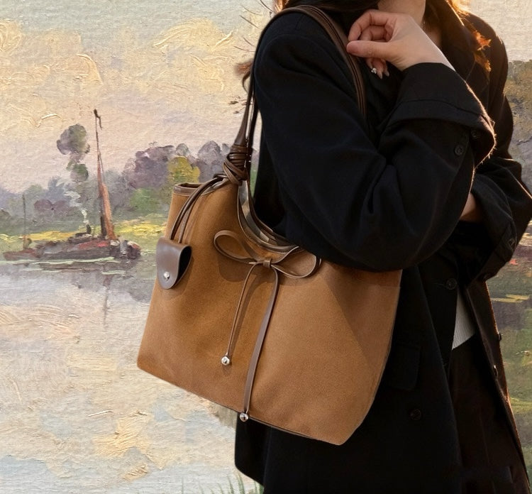 Zurich Ribbon Suede Tote