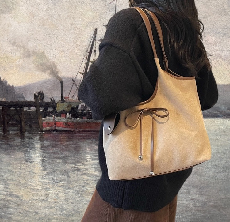 Zurich Ribbon Suede Tote