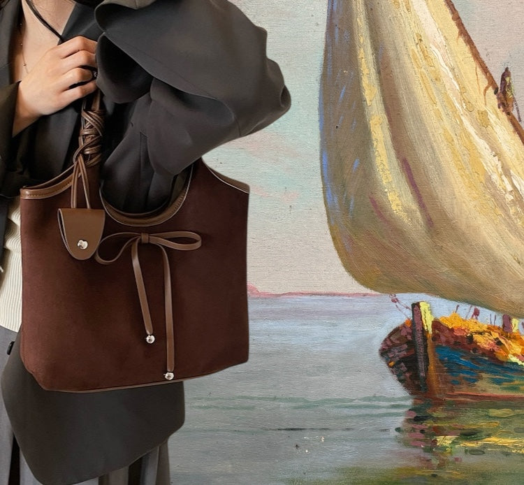 Zurich Ribbon Suede Tote