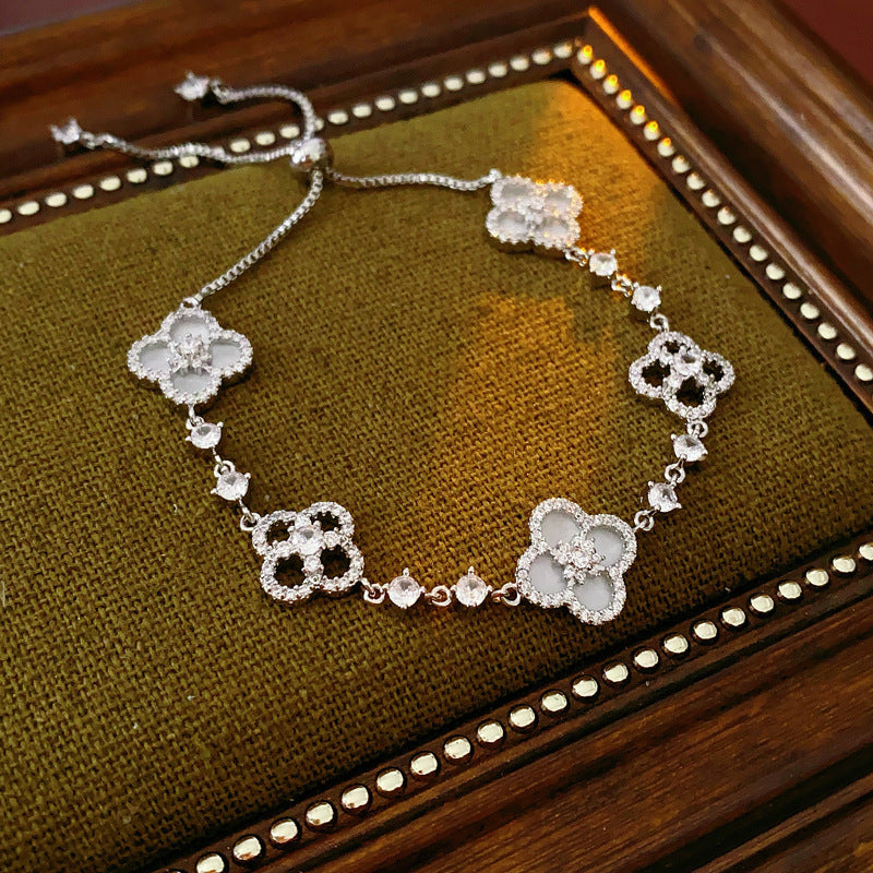 Aurora Clover Bracelet - Stardust Silver