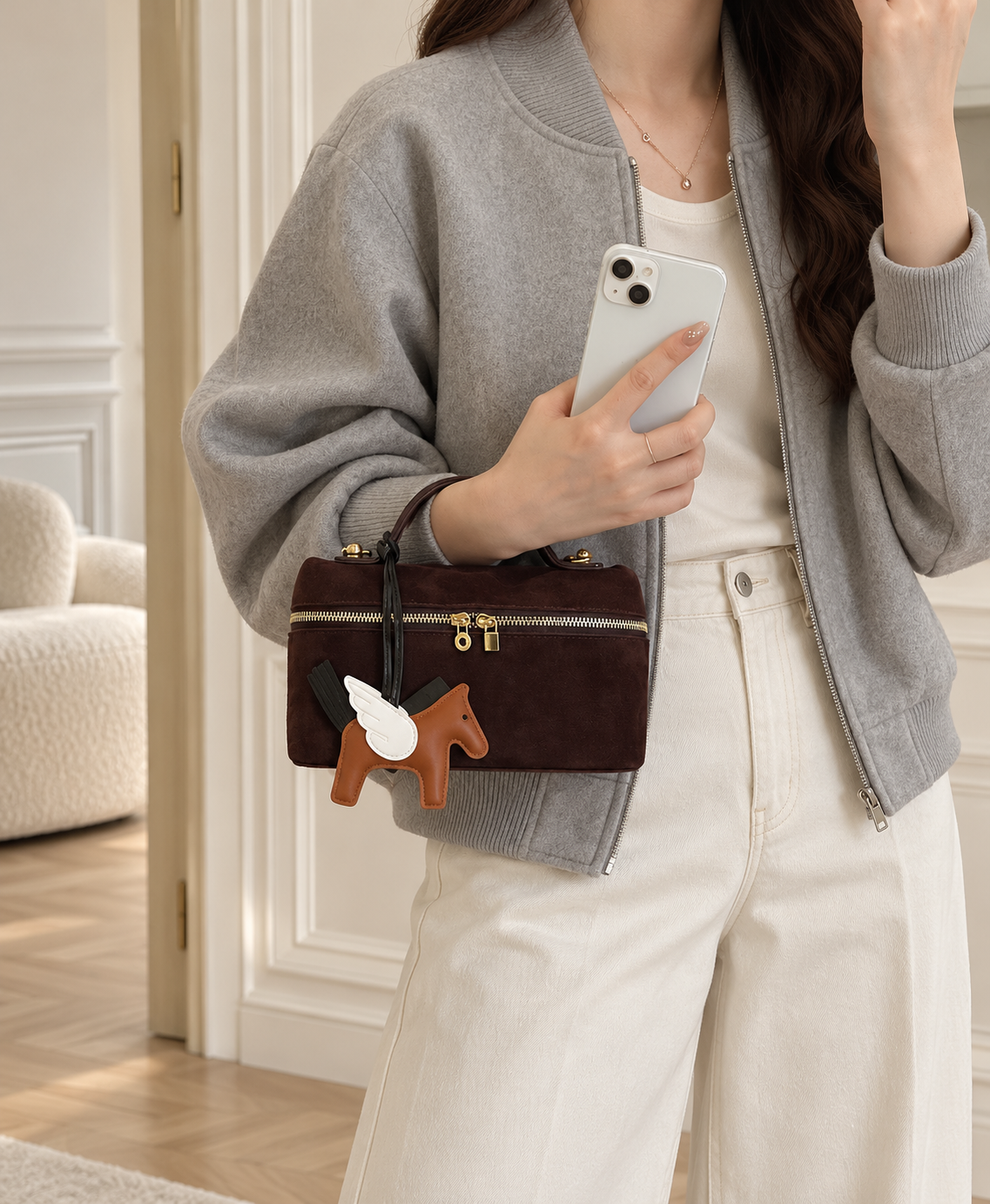 Boxelle Suede Bag - Midnight Black