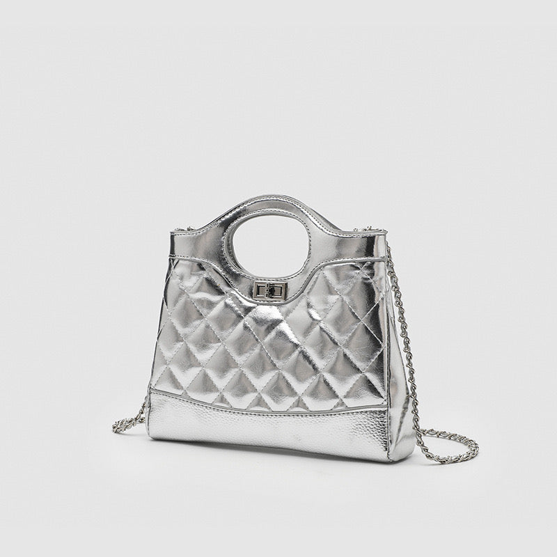 Chic Metallic Parisian Tote Bag