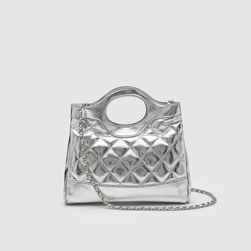 Chic Metallic Parisian Tote Bag