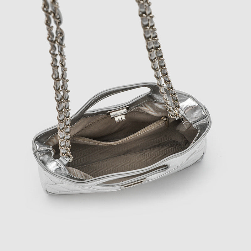 Chic Metallic Parisian Tote Bag
