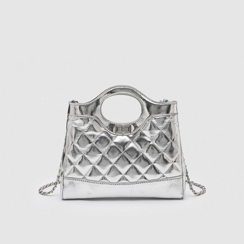Chic Metallic Parisian Tote Bag