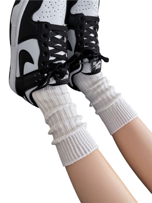 Classic Academia Crew Socks - Blanc White