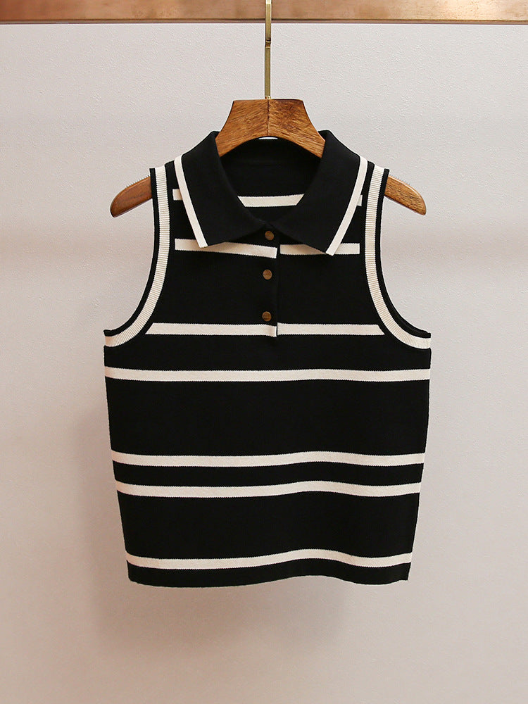 Classic Academia Striped Knit Top