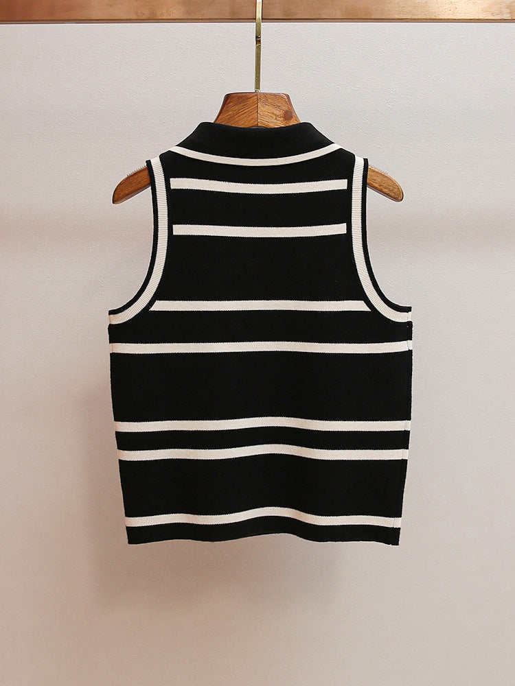 Classic Academia Striped Knit Top