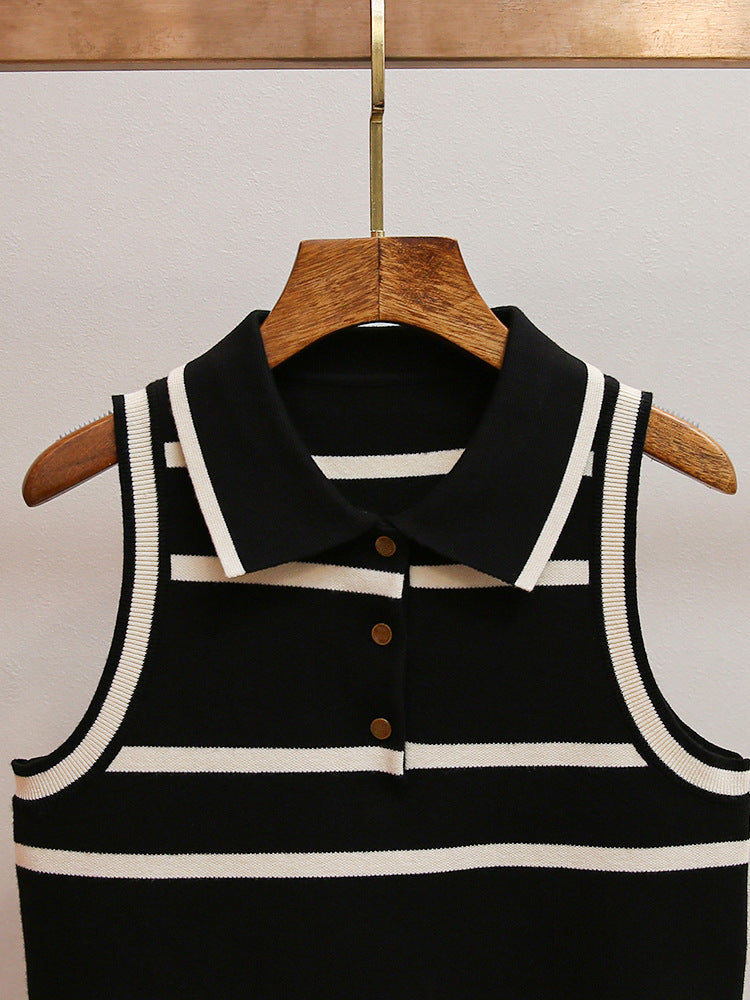 Classic Academia Striped Knit Top