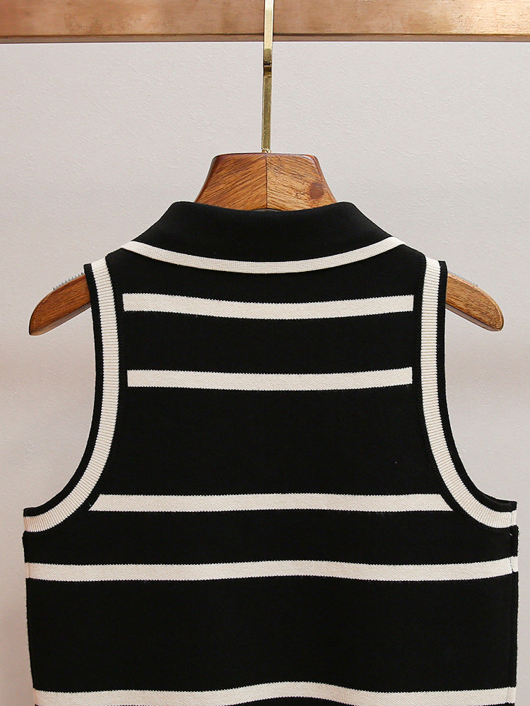 Classic Academia Striped Knit Top