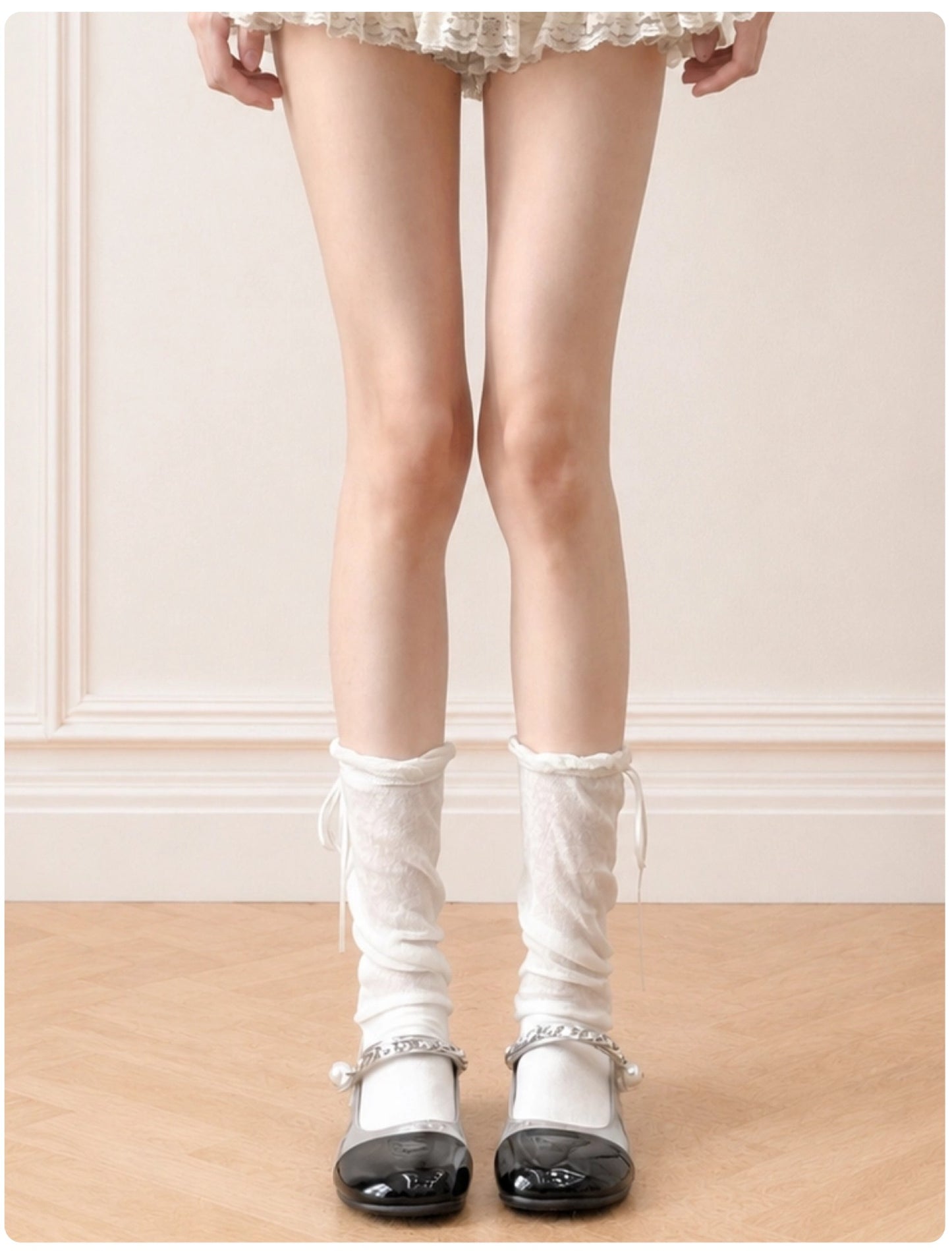 Classic Ribbon Socks - Blanc White