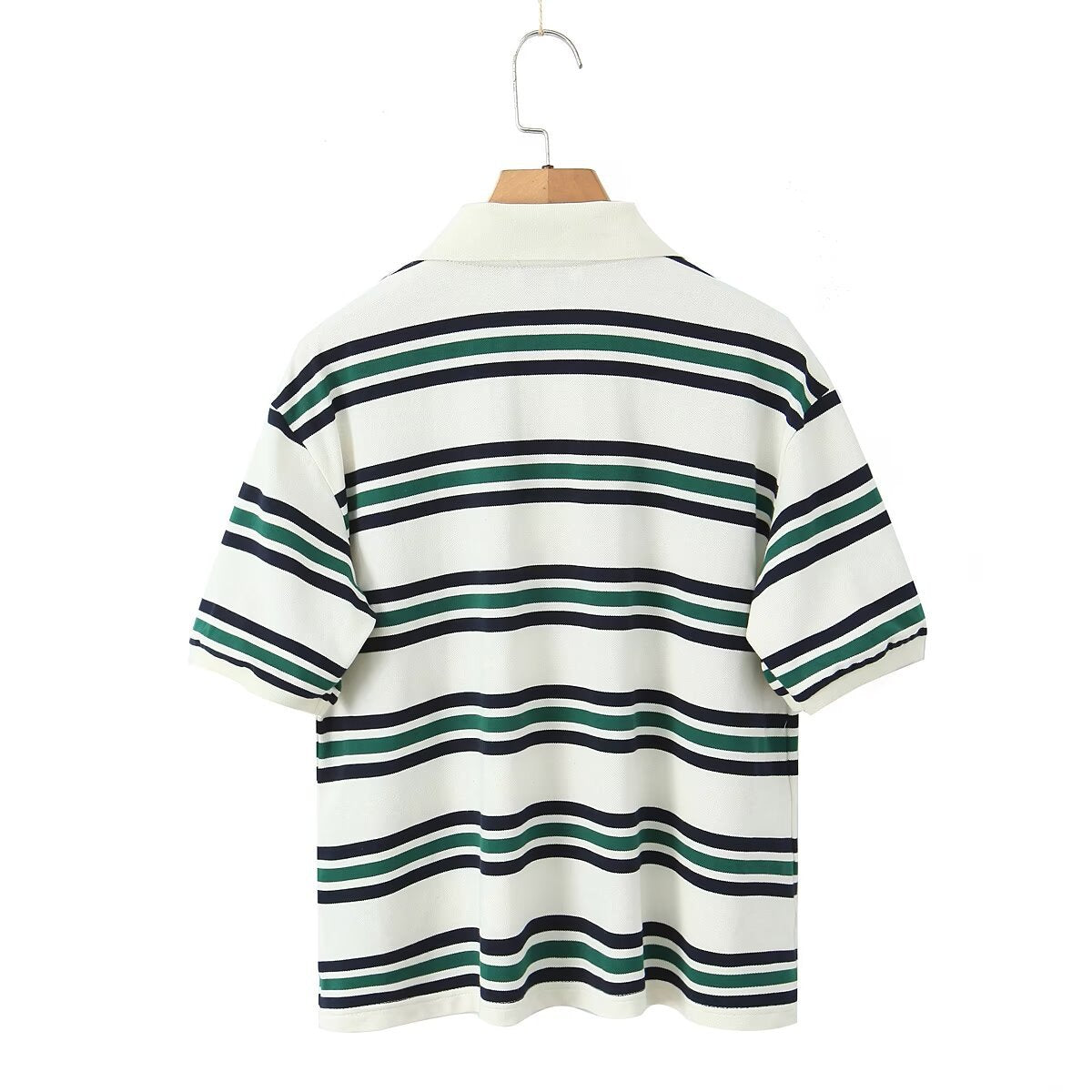 Classic Striped Polo Top - Blanc White