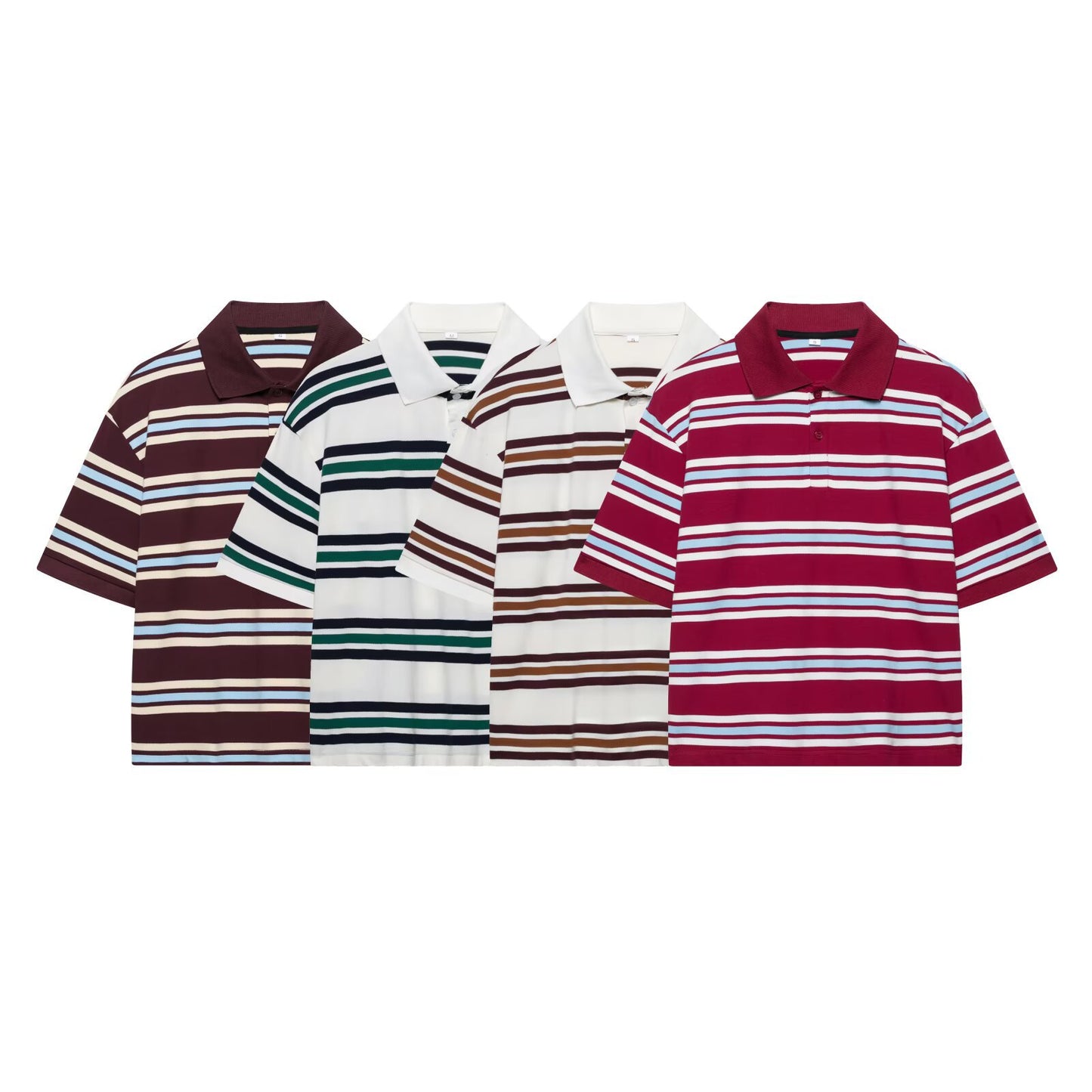 Classic Striped Polo Top - Blanc White