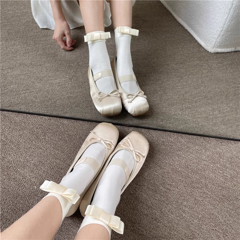 Classic Bow Socks - Midnight Black