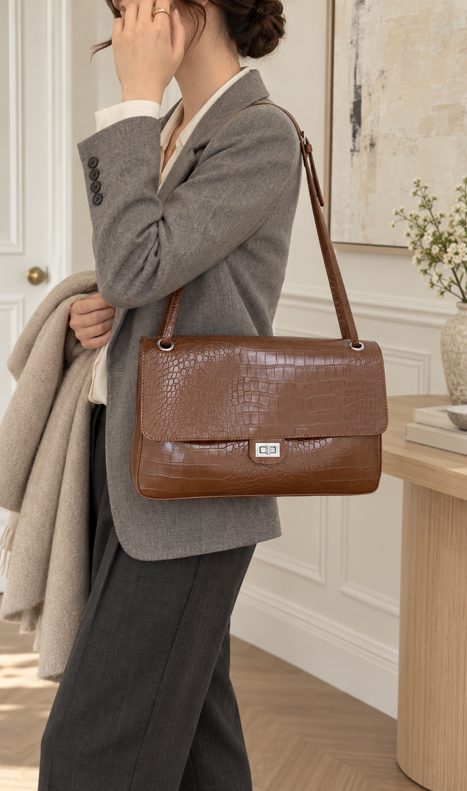 Croc Avenue Shoulder Bag - Espresso Brown