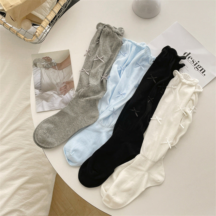 Dainty Ribbon Socks - Blanc White