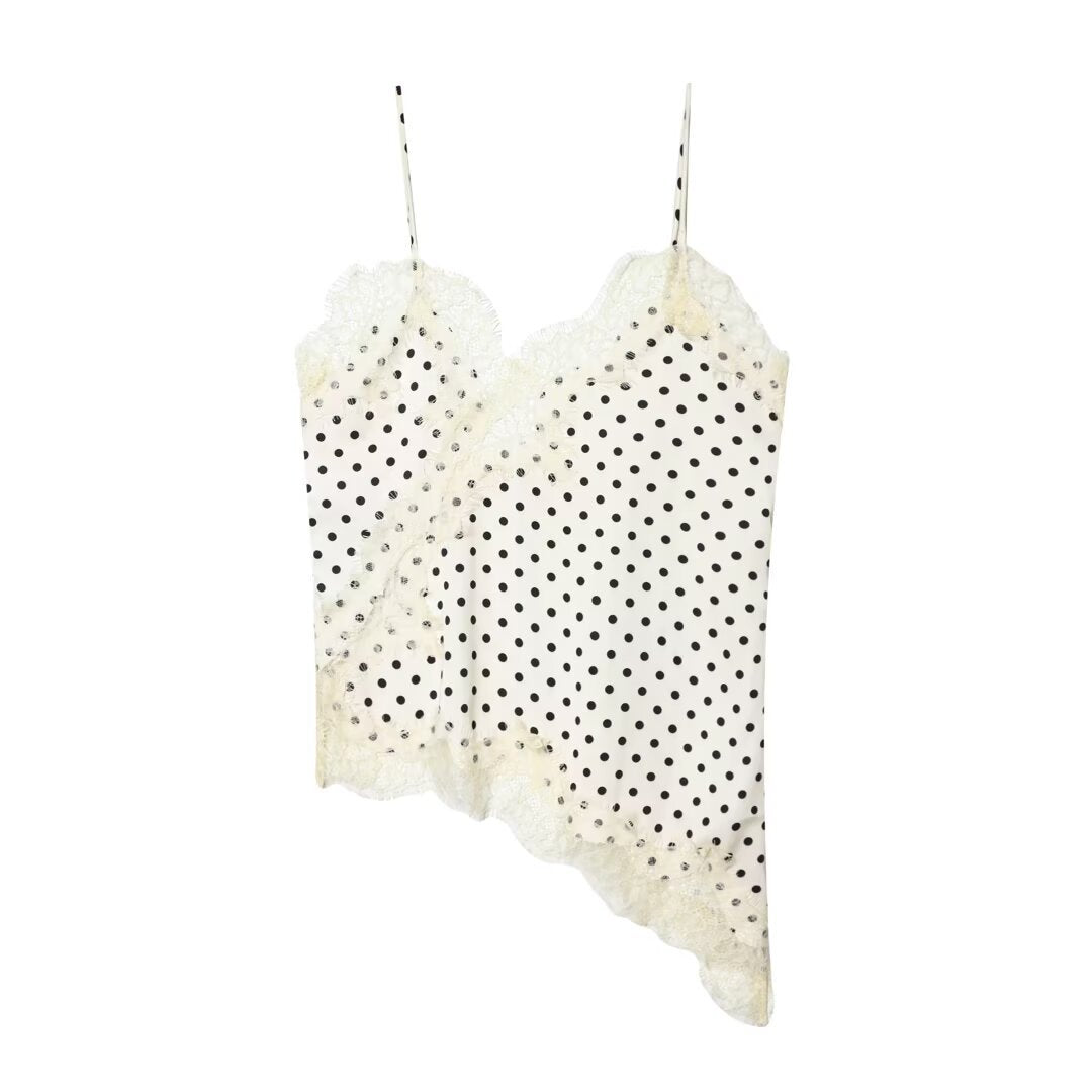 Dotted Charm Lace Camisole - Vanilla Yellow
