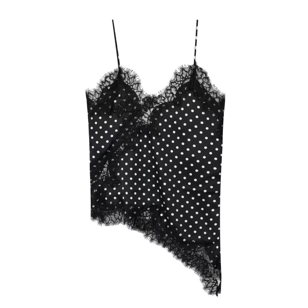 Dotted Charm Lace Camisole - Vanilla Yellow