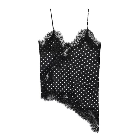 Dotted Charm Lace Camisole - Midnight Black