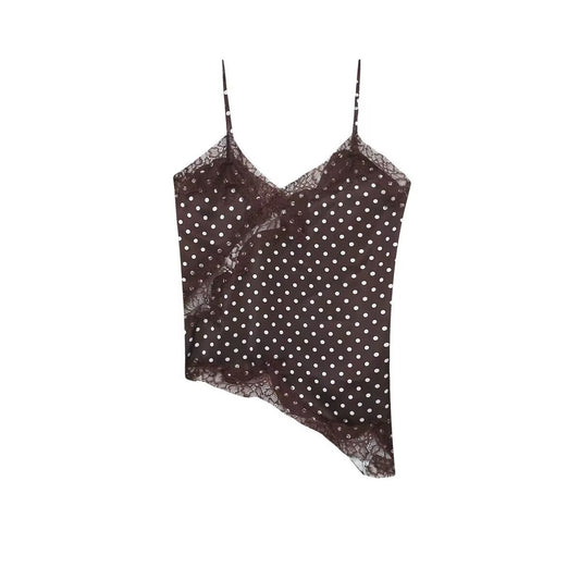 Dotted Charm Lace Camisole - Mocha Brown