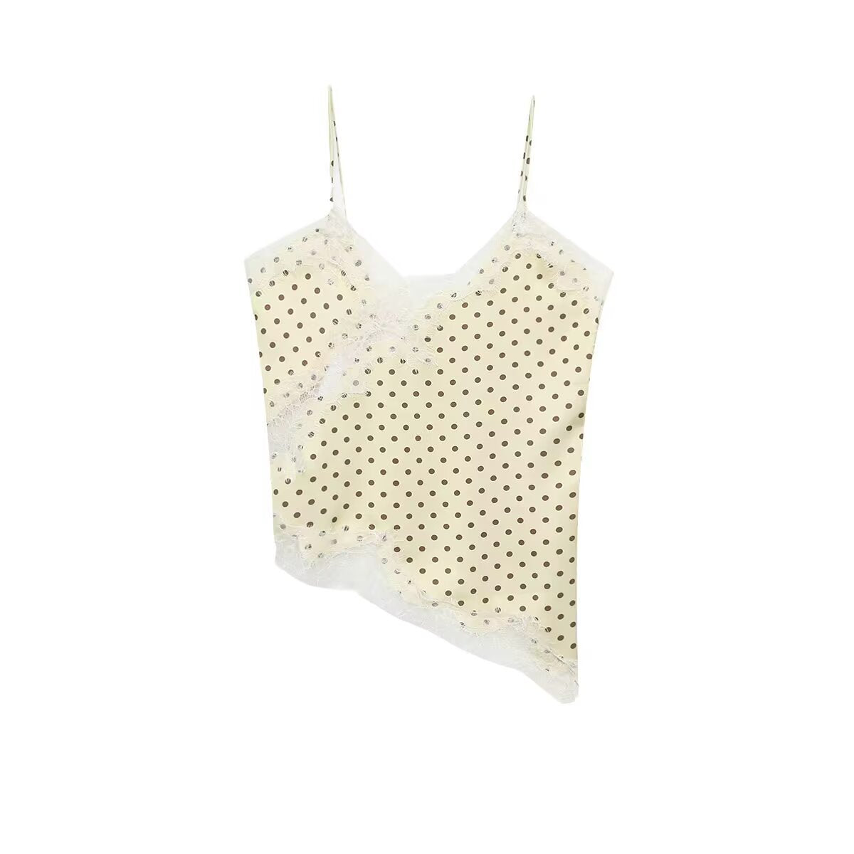 Dotted Charm Lace Camisole - Vanilla Yellow