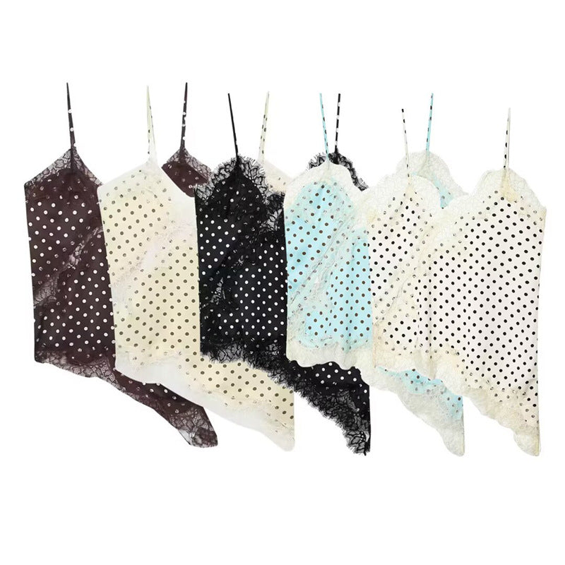 Dotted Charm Lace Camisole - Vanilla Yellow