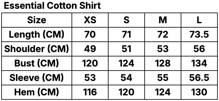 Essential Cotton Shirt - Blanc White