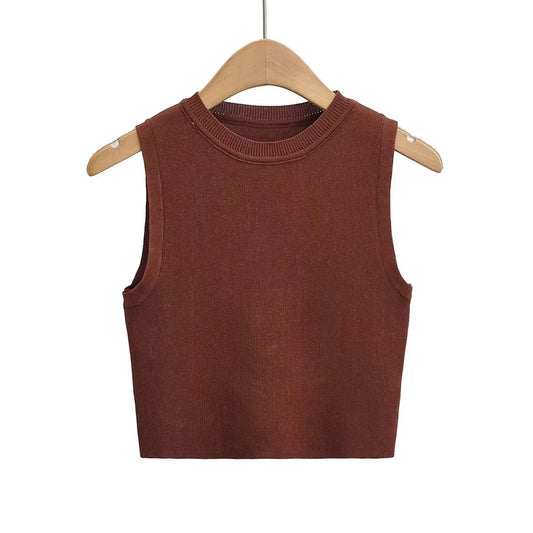 Essential Knit Tank - Chocolate Brown