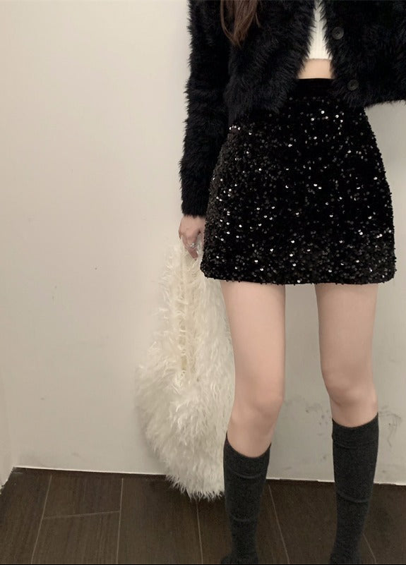 Glitter Disco Skirt (with Shorts Inside) - Disco Pink