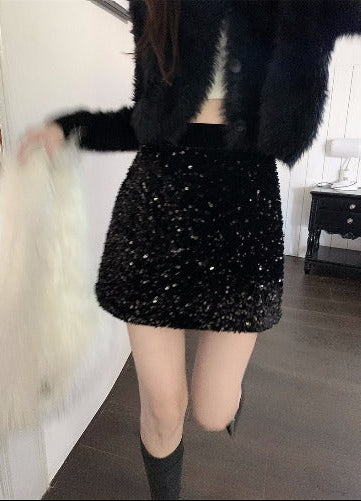 Glitter Disco Skirt (with Shorts Inside) - Disco Pink