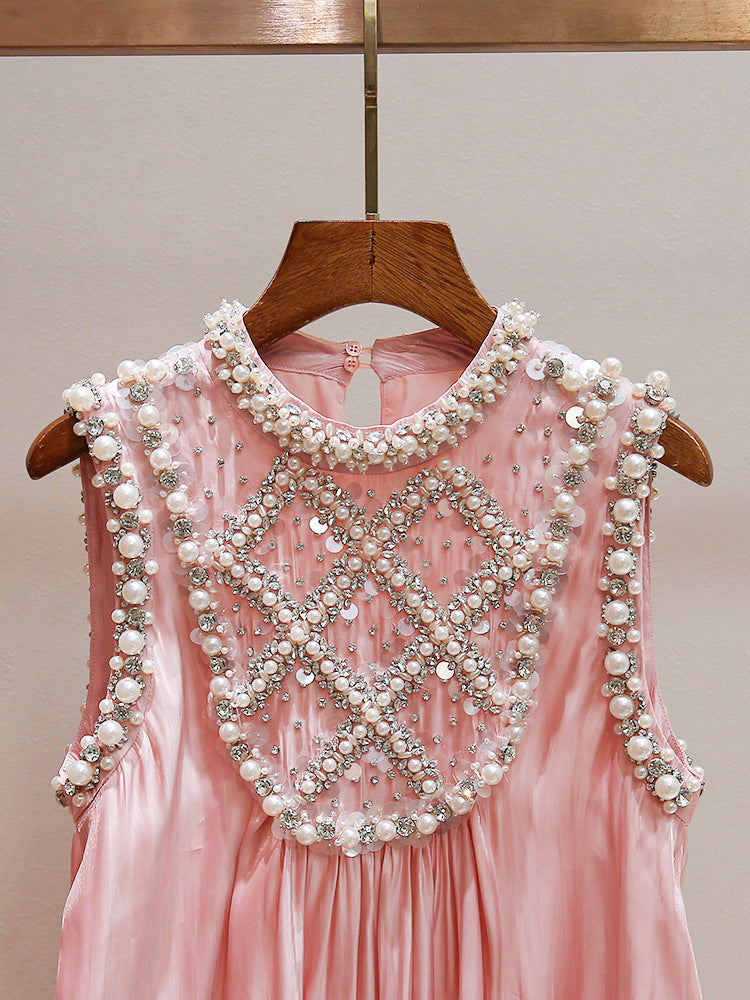 Heiress Diamond Pearl Dress - Blush Pink