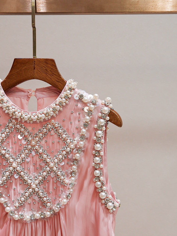 Heiress Diamond Pearl Dress - Blush Pink