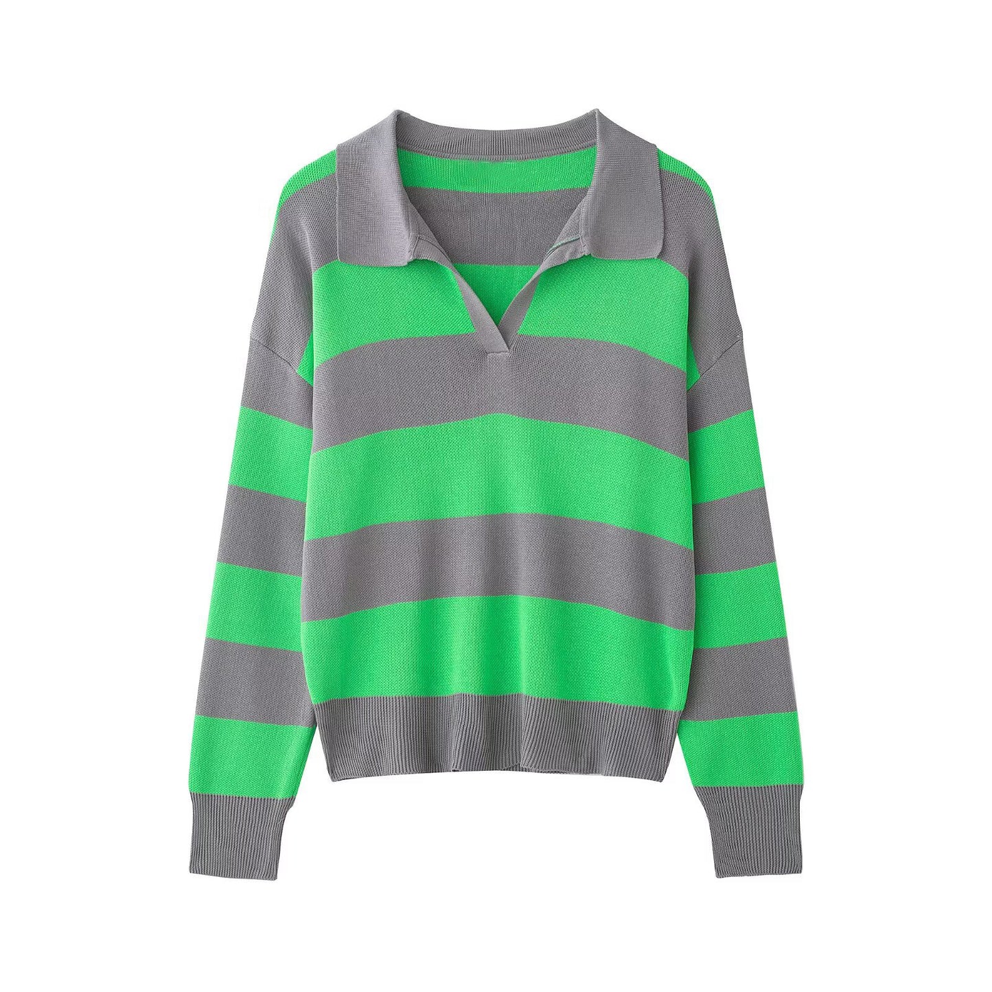 Heritage Stripe Polo Knit Top - Midnight Sky