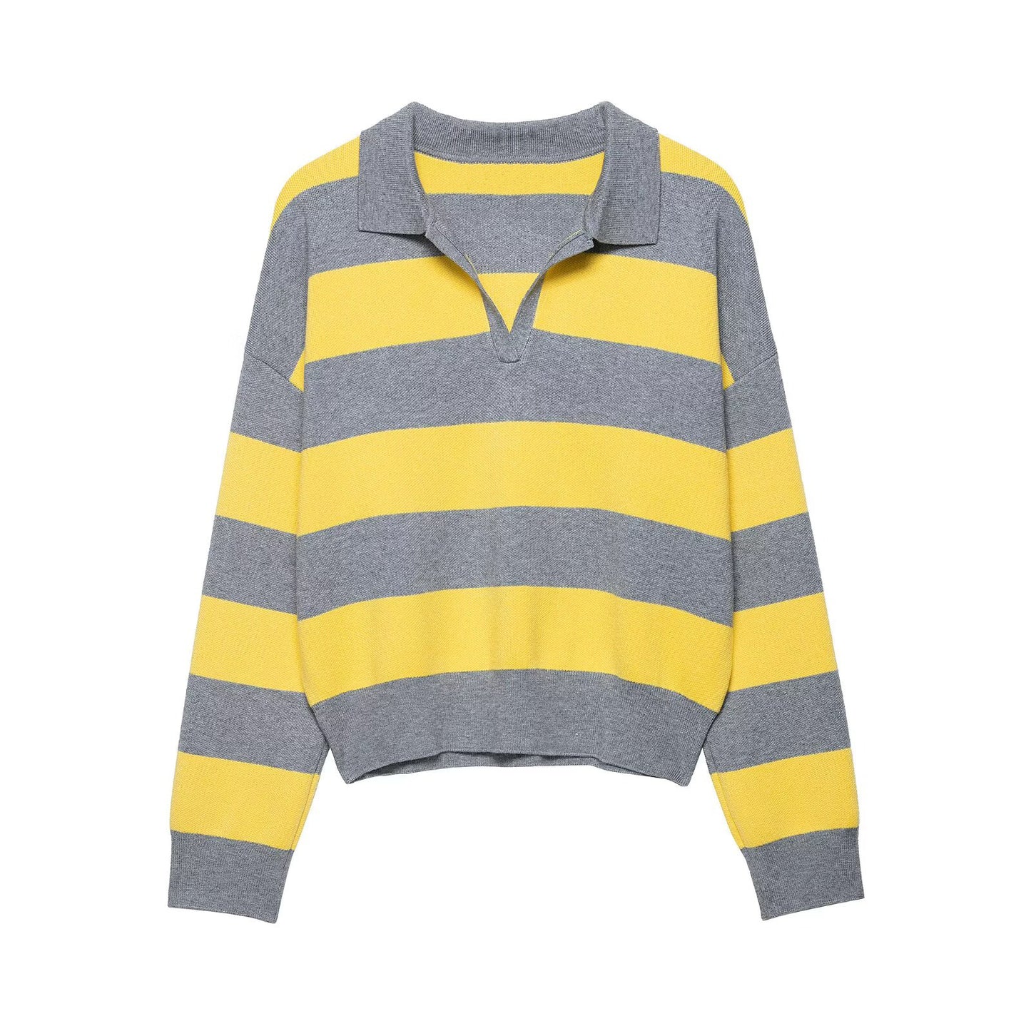 Heritage Stripe Polo Knit Top - Midnight Sky