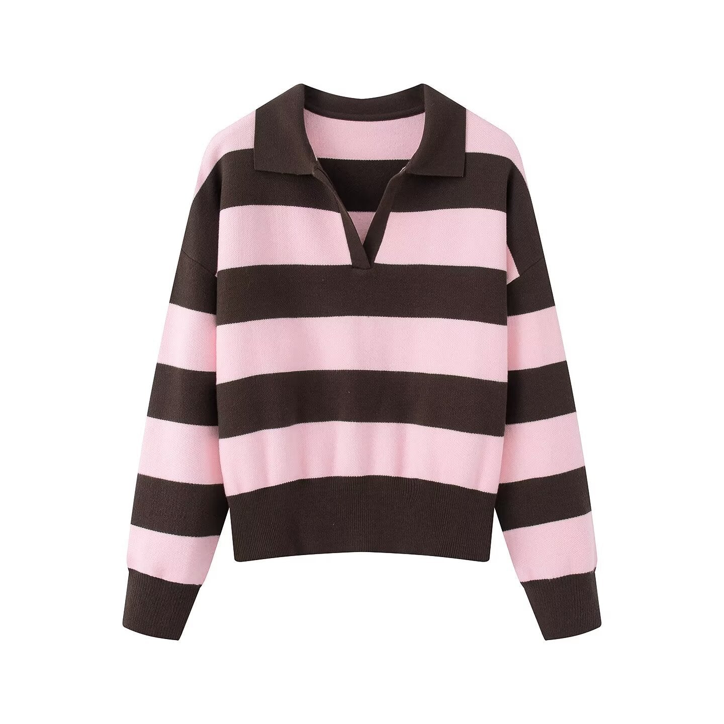 Heritage Stripe Polo Knit Top - Midnight Sky
