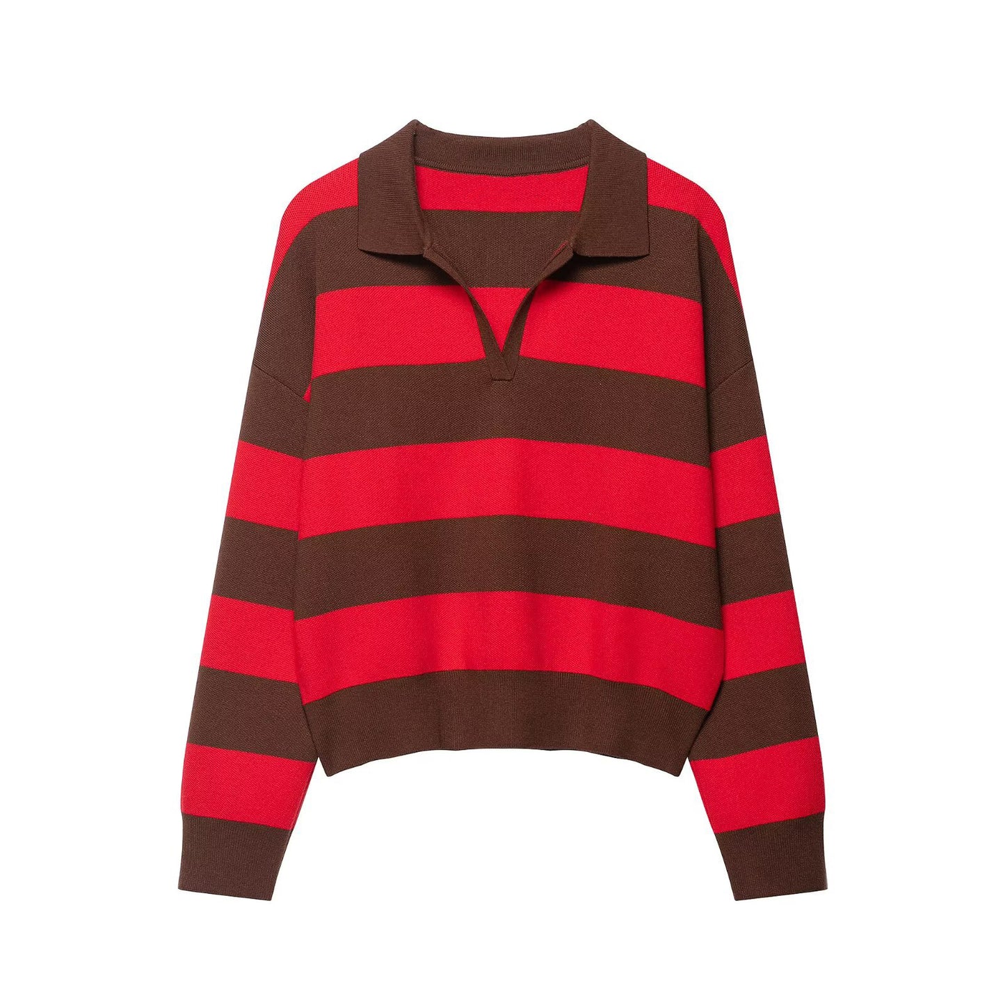 Heritage Stripe Polo Knit Top - Midnight Sky
