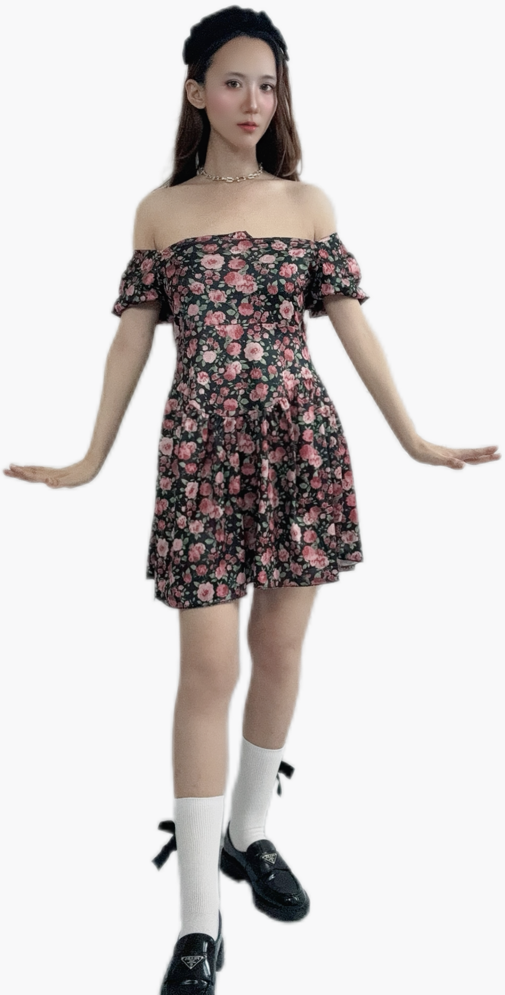 "Royal Rosie Black Dress with elegant design"