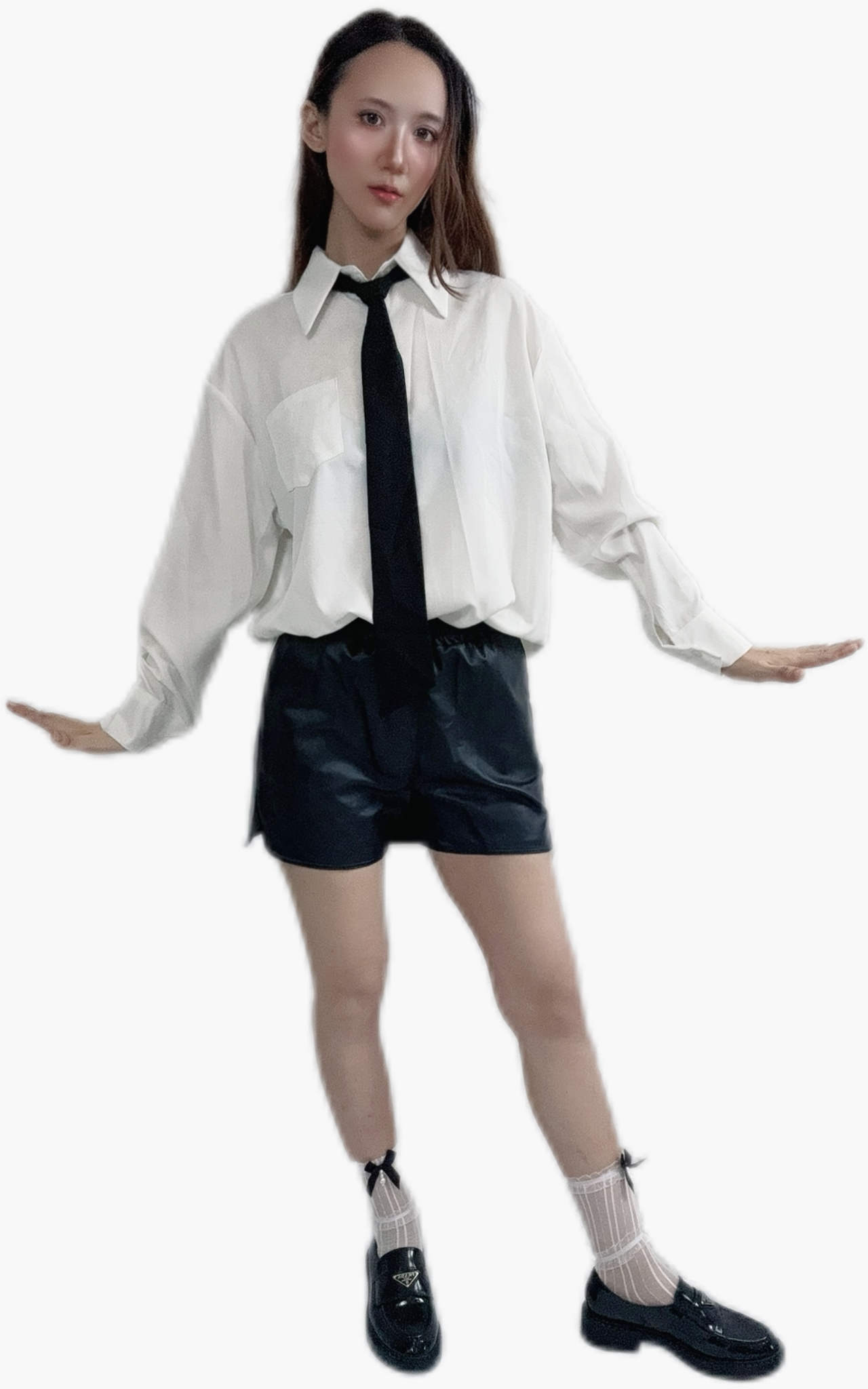 "Boss Lady Shirt with Black Tie for a chic look"