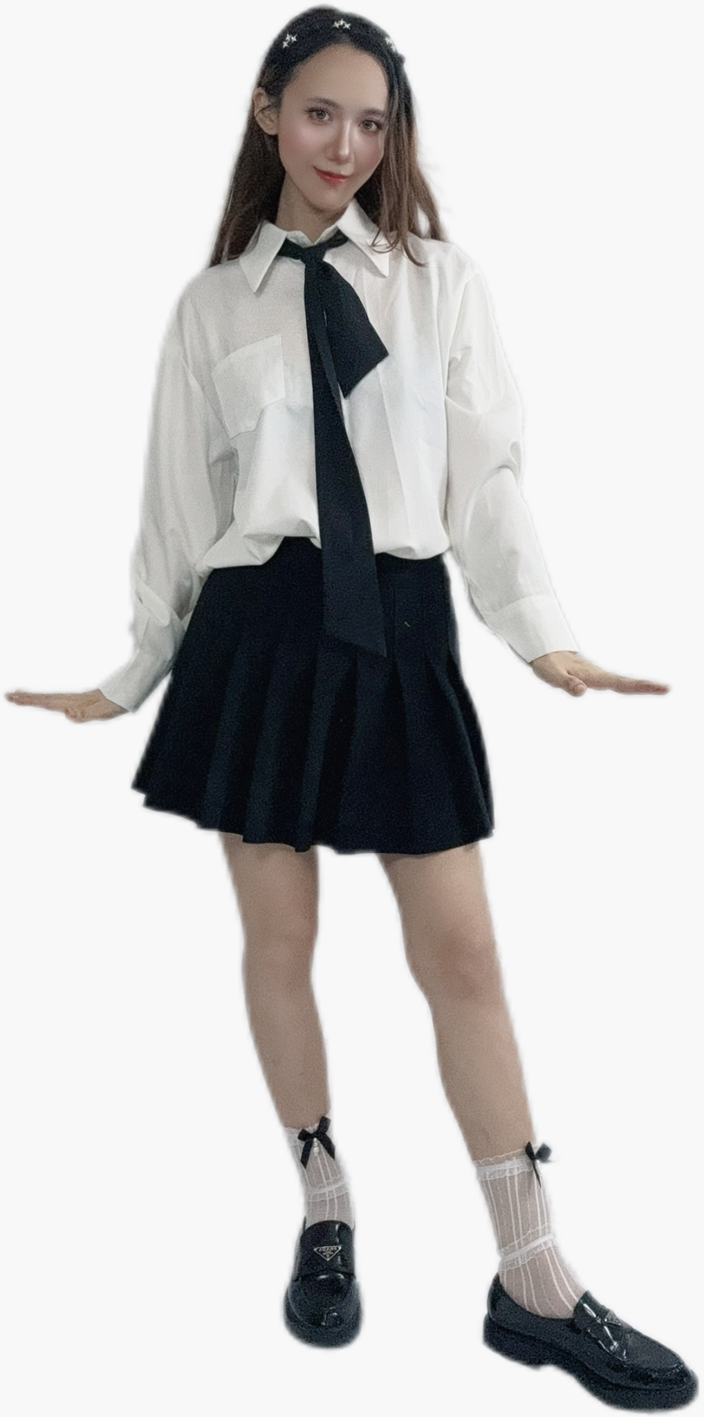 "Boss Lady Shirt with Black Tie for a chic look"