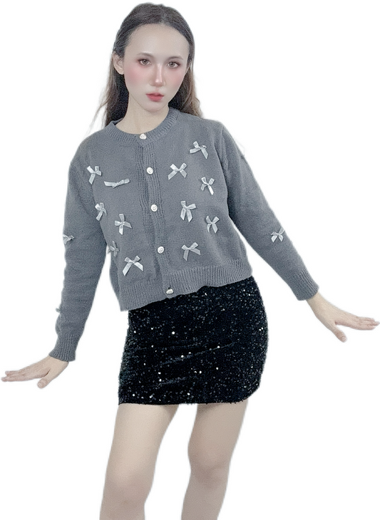 Glitter Disco Skirt (with Shorts Inside) - Midnight Black