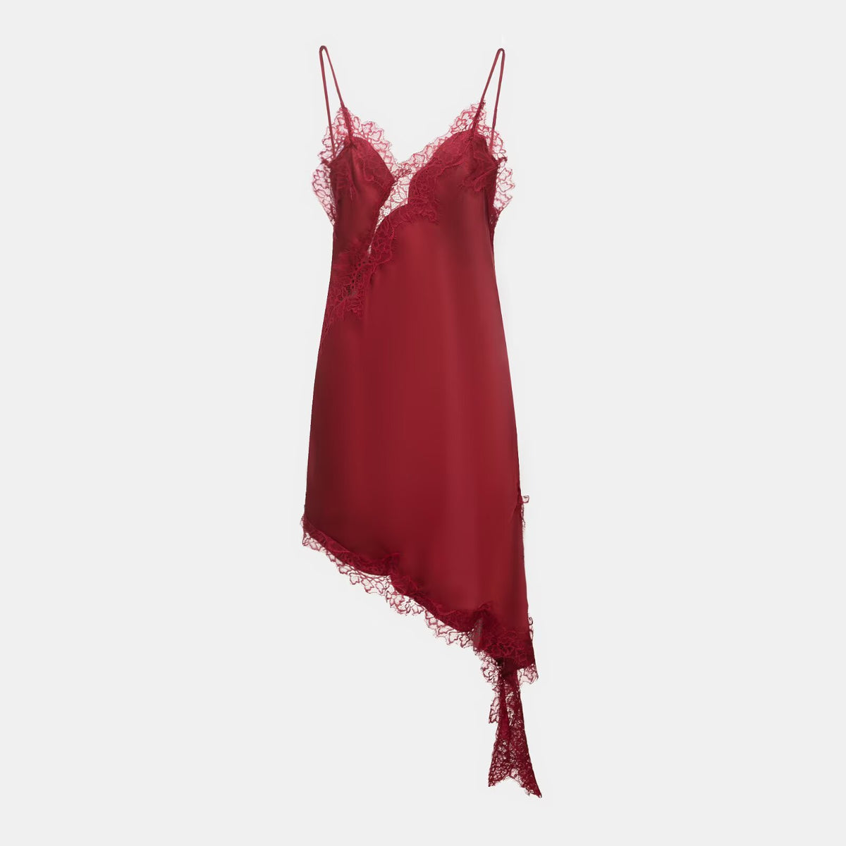 Lace Veil Asymmetrical Dress - Blanc White