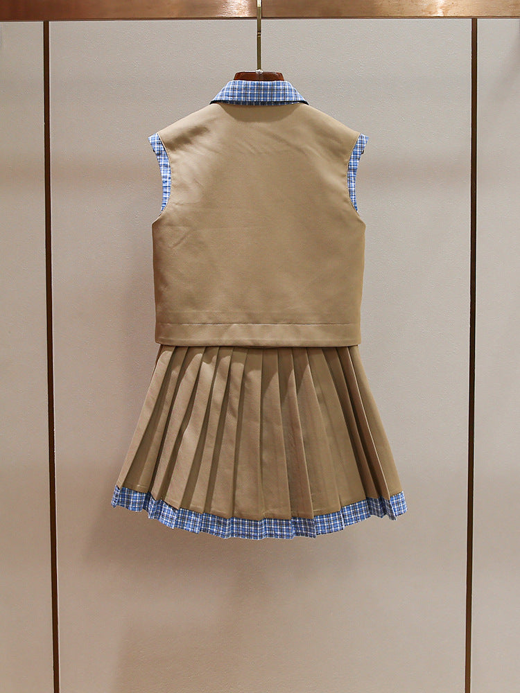 Layered Plaid Two-Piece Set