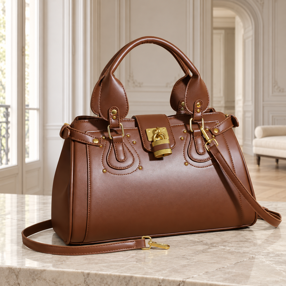 Lock Theory Handbag - Midnight Black