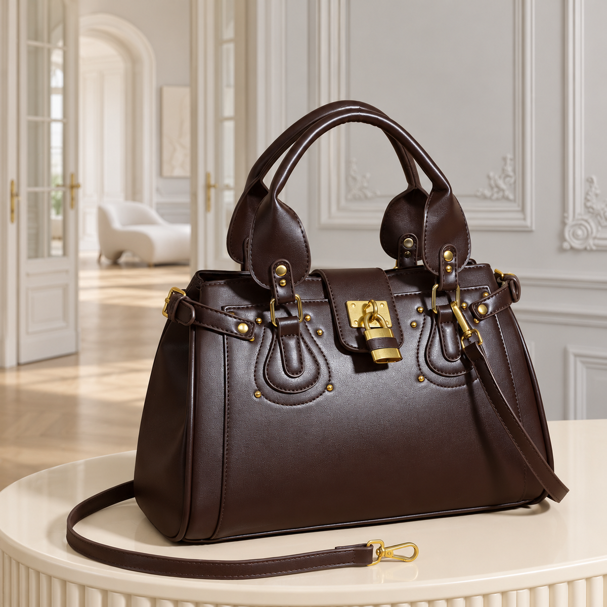 Lock Theory Handbag - Midnight Black