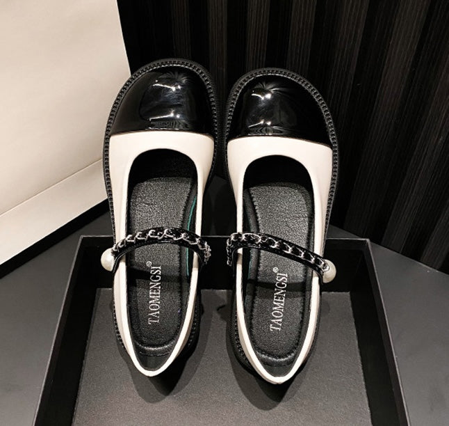 Lolita Pearl Mary Janes - Midnight Black