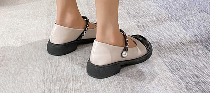 Lolita Pearl Mary Janes - Midnight Black