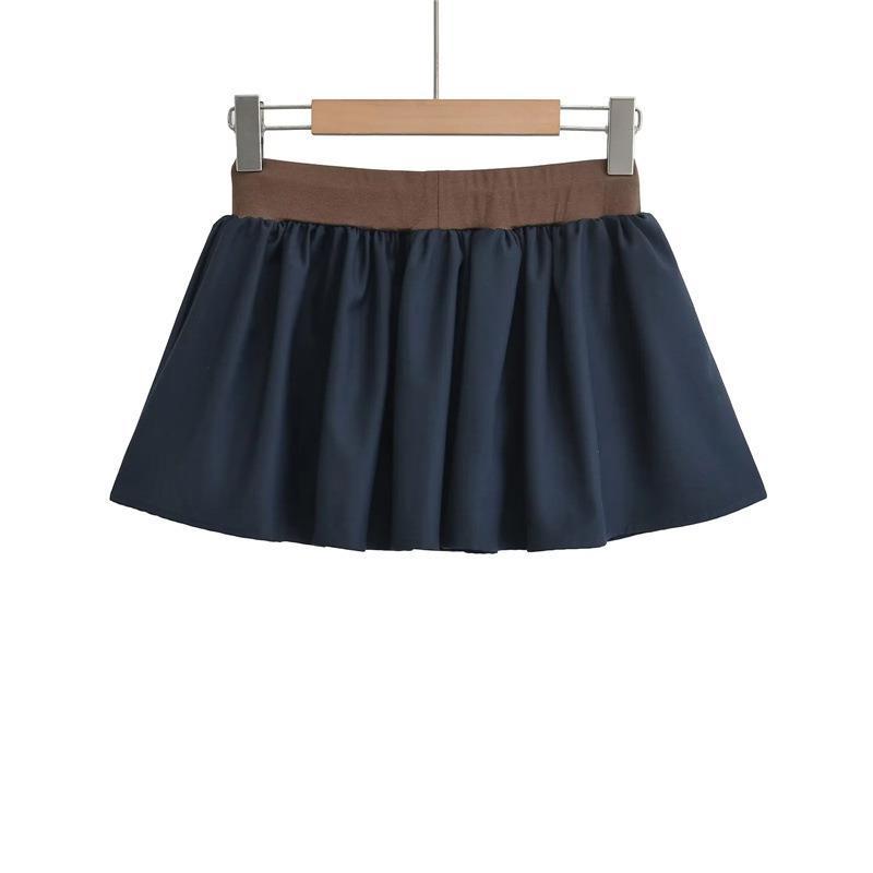 Low-Rise Drawstring Mini Skirt - Mystic Grey