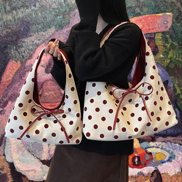 Poka Dote Ribbon Slouchy Shoulder